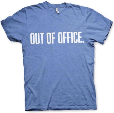 Heren Fun Tshirt -S- OUT OF OFFICE Blauw