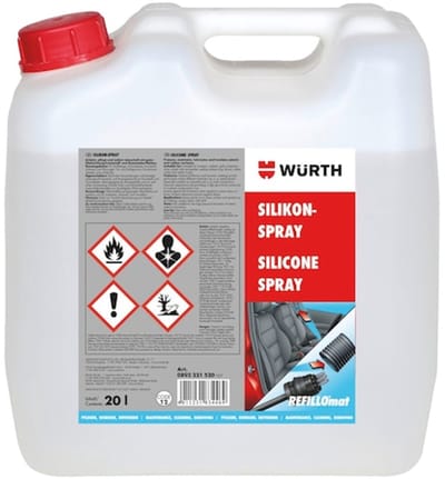 Wurth - Siliconenspray - Siliconenspray x 1 st Inhoud 20 l - Gevaar H225, H315, H319, H336, H304, H411, H208, H226, H317, H400, H412 P210, P233, P273, P301 + P310, P331, P391