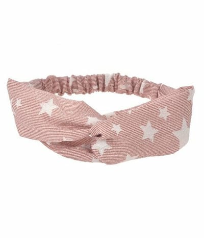 Haarsoires Haarband Twist 5cm – Sterrenprint – Gladde Stof – Wit Rood - Zachte Knoop Hoofdband - Haaraccessoire voor Dames & Meisjes