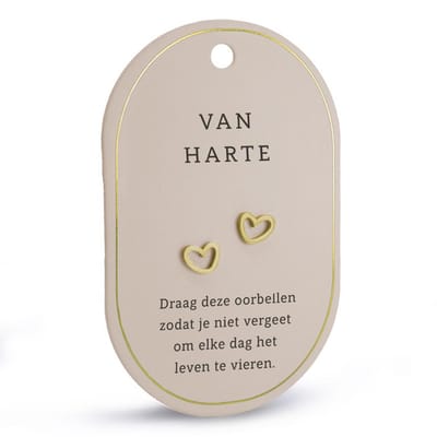 Oorbellen - Van harte goudkleurig