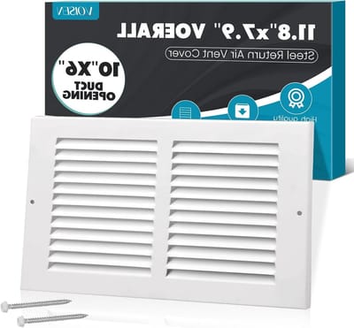 Retourluchtrooster - Ventilatiehoes - Luchtstroom Verbeteren - Stalen Constructie - 10x6 Kanaal - Wit
