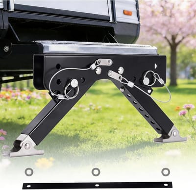 Camper Stappenstabilisator - Camper Tredesteun - Stabiliteit Verbeteren - In Hoogte Verstelbaar - 7-29 cm - Zilver