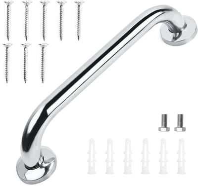 Dailygoods - Handgreep voor ouderen, 30 cm, douchegreep van roestvrij staal 304, voor badkamer, toilet, badkuip, trappen, keuken, geschikt voor gehandicapten, senioren, zwangere vrouwen en kinderen (zilver)