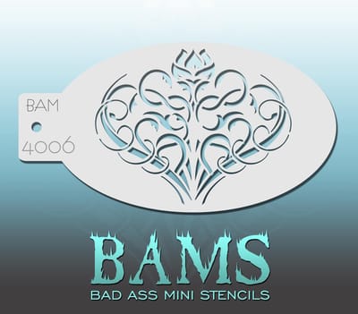 Bad Ass Stencil Nr. 4006 - BAM4006 - Schmink sjabloon - Bad Ass mini - Geschikt voor schmink en airbrush