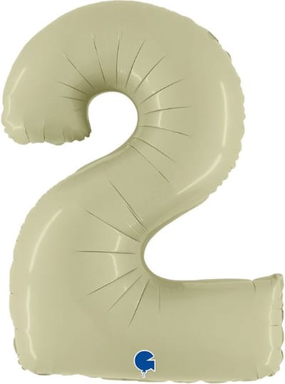 Folieballon Cijfer 2 Satin Olive green - 100 cm