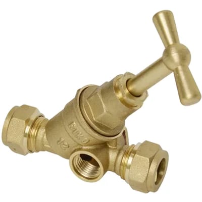 Sanivesk Stopkraan Messing Met Tapgat 12x12mm Knel