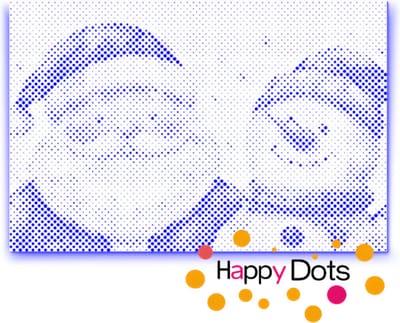 HappyDots DOT Painting Kerstman met sneeuwpop - Stippelschilderij 40x60cm