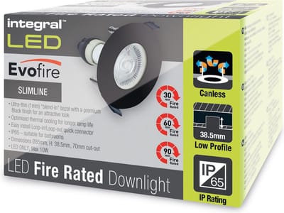 Integral inbouwspot Zwart rond IP65 | zaagmaat 7cm | incl. GU10 fitting excl. lichtbron | GU10