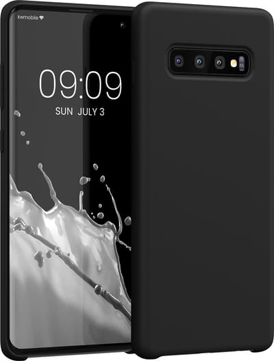 kwmobile telefoonhoesje geschikt voor Samsung Galaxy S10 Plus / S10+ - Hoesje met siliconen coating - Smartphone case in mat zwart