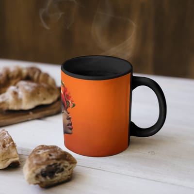 Magische Mok - Foto op Warmte Mokken - Koffiemok - Vrouw - Chilipepers - Pepers - Bloemen - Magic Mok - Beker - 350 ML - Theemok