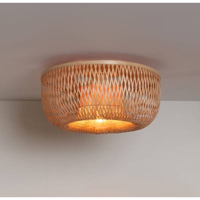 GOOD & MOJO plafondlamp Barbados, naturel, Ø 35 cm, bamboe E27