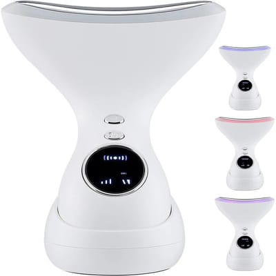 Nek Gezicht Schoonheidsapparaat 3 Kleuren Led Foton Gezichtsmassager Versteviging Verjonging Anti Rimpel Ultrasone Vibratie Lifting CN