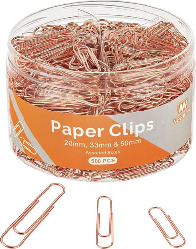500 Stuks Rose Gouden Paperclips Diverse Maten voor Papierwerk op Kantoor en Thuis