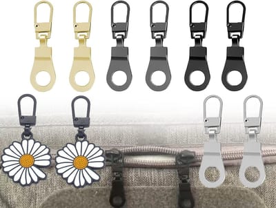 Set van 10 metalen ritsen in 5 kleuren - Herstelkit voor handtas, kleding, jassen en koffers
