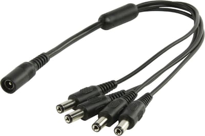 Nedis - Nedis CCTVSP10BK Cctv-voedingskabelsplitter 1x F Naar 4x M 0,35 M 5,5 X 2,1 Dc-connector - 30 Dagen Niet Goed Geld Terug