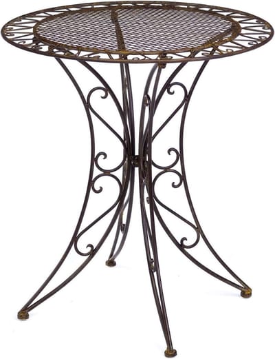 Tuintafel ijzer smeedijzeren tafel bistrotafel tuinmeubelen antieke stijl bruin