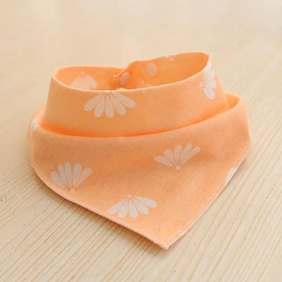 Bavoir en coton pour bébé fille et garçon, écharpe d'alimentation, bavoir à col, bandana, serviette de salive, tablier d'alimentation pour bébé, bavoir triangulaire orange