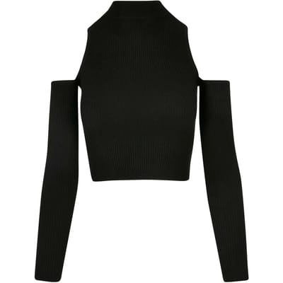 Urban Classics - Rib Knit Cut Out Sleeve Longsleeve top - XXL - Zwart