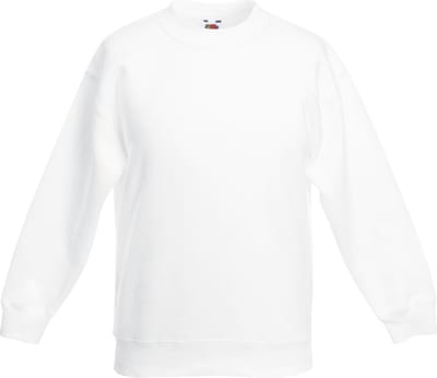 Fruit Of The Loom Kids Unisex klassieke 80/20 set-in sweater (Wit)