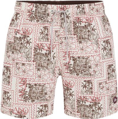 WE Fashion Heren regular fit zwemshort met print