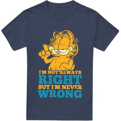 Garfield Unisex Volwassen Never Wrong T-shirt XL Vloot