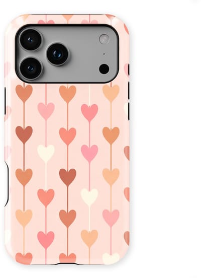 Tough Hoesje met Hartjes geschikt voor iPhone 17 Pro | Little Love Tough Case Geschikt voor Mag | Hartjes Print Backcover geschikt voor iPhone 17 Pro Falling Hearts