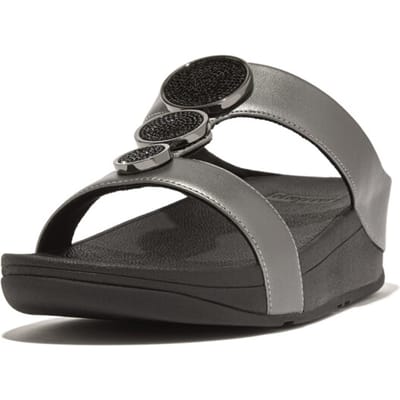 FitFlop Damessandalen Halo Bead-Circle Metallic H-Bar Slides HJ2