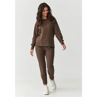 Sportset voor dames met sweatshirt en joggingsbroek Makadamia