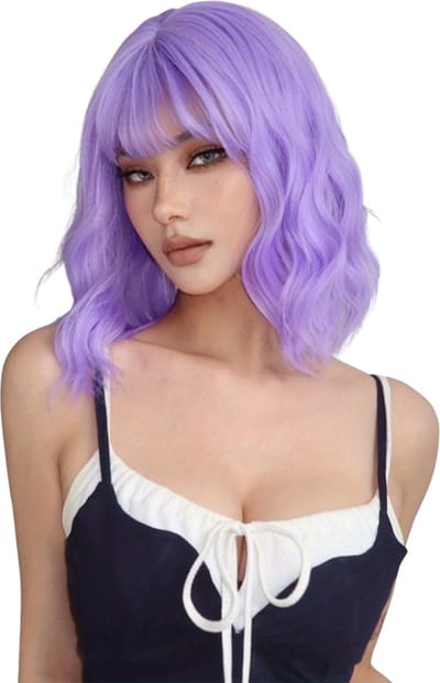 Nivard Pruiken Dames - Lang Haar - Cosplay Pruik - Hair Wig - Paars - 35cm