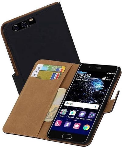 Bookstyle Wallet Case Hoesje Geschikt voor Huawei P10 Zwart