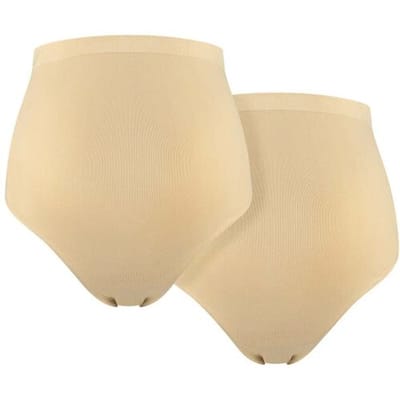 Prénatal zwangerschapsslip seamless 2 stuks - Zwangerschapskleding - Beigebruin - Maat S-M