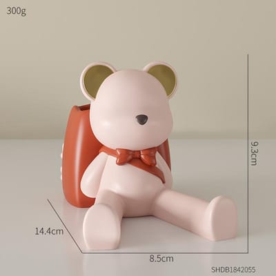 Multifunctioneel Gewelddadig Beer Ornament Huisdecoratie Schattige Rugzak Penhouder Knutselen Studietafel Accessoires Lieve Telefoonhouder brown