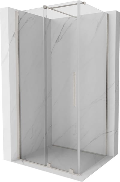 Mexen Velar douchecabine schuifdeur 90 x 70 , transparant, geborsteld nikkel - 871-090-070-01-97