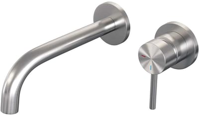 Brauer Brushed Edition Inbouw Wastafelmengkraan met Gebogen Uitloop en Rozetten Model A1 RVS Geborsteld PVD