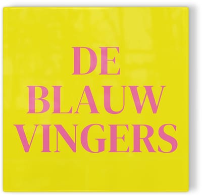 Tegeltje Zwolle De Blauwvingers - geel roze - tegeltje stad - tegeltje met tekst