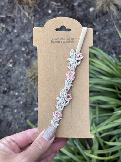 Elastisch haarbandje – New born haarbandje - Haarband - Meisjes haarband – Baby haarbandjes - Haaraccessoires - Haaraccessoires voor meisjes - Handmade - Kraamcadeau - Bruiloft - Kraamcadeautje - Cadeautje