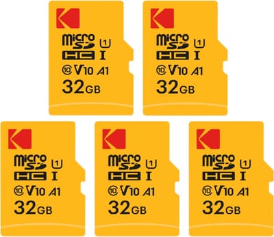 Set van 5 KODAK Micro SDXC-kaarten van 32 GB Premium: snelheid en betrouwbaarheid voor uitzonderlijke opslagcapaciteit