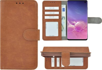 Pearlycase Bruin Hoes Wallet Book Case Geschikt voor Samsung Galaxy S10