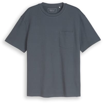 Tom Tailor Denim - Relaxed fit T-shirt met borstzak - Maat M - urban medium grey