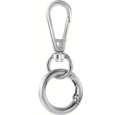 Metalen Draaibare Gesp Sleutelhanger met Draaibare Karabiners, Perfect voor Projecten, Tasdecoraties en Bedeltjes gray
