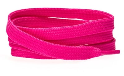 Platte schoenveters 8mm polyester Knalroze 90cm