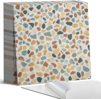 Coloray Plaktegels - Lijm mozaïekpatroon Zelfklevende Tegels - 20 cm x 20 cm - Geel Plaktegels - 20 stuks - Vierkant PVC Tegels - Plaktegels Badkamer - Plaktegels Vloer - Vinyltegels Vloer Zelfklevend - Wandtegel Zelfklevend