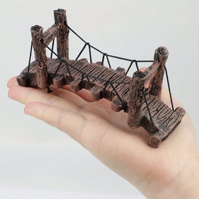 1 pièce Pont de Paysage pour Aquarium, Pont Décoratif d'Aquarium, Décoration d'Aquarium pour Reptiles, Accessoires d'Aquarium one-size marron
