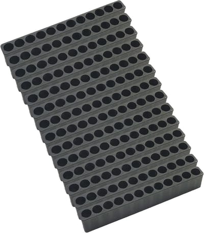 14-delige Bit Houder Set met 12 Holes, Hex Shank Organizer, Kunststof Schroevendraaier en Opslagstrips voor 1/4 Inch Bits