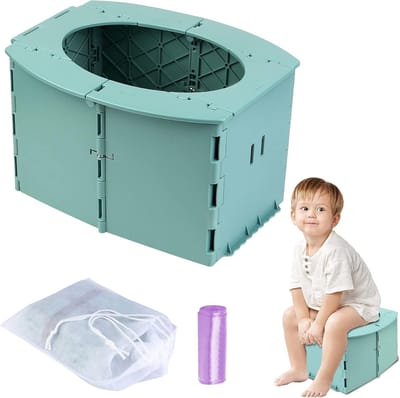 Vouwbare Toiletbril voor Kinderen, Ideaal voor Kamperen, Reizen en Auto, Compact en Handig met Opbergvakken
