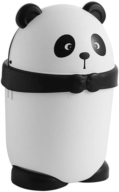 Prullenbak met Deksel - Afvalbak Panda - Kamer Opruimen - Schattig Cartoon Design - 38 cm Hoog - Multicolor