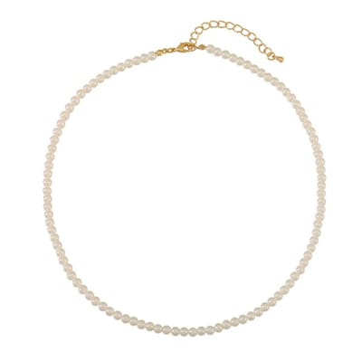 Unisex Imitatie parelketting – Stainless Steel Goudkleurig | Diverse Lengtes & Maten - The Jewellery Salon - 5mm - 40+5 -