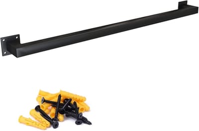 Trapleuning Vierkante Buis - Muurbeugel Steun - Veilig Traplopen - Massief Metaal - Tot 600cm - Zwart