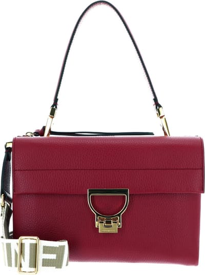 COCCINELLE Leren Schoudertas Arlettis Signature Shoulder Bag Sangria (rood)paars