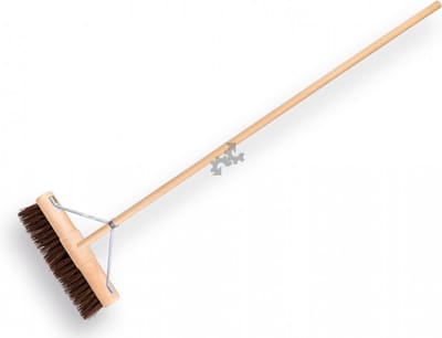 Straatbezem natuurvezel 45cm Solide Bahia+160cm steel+houder